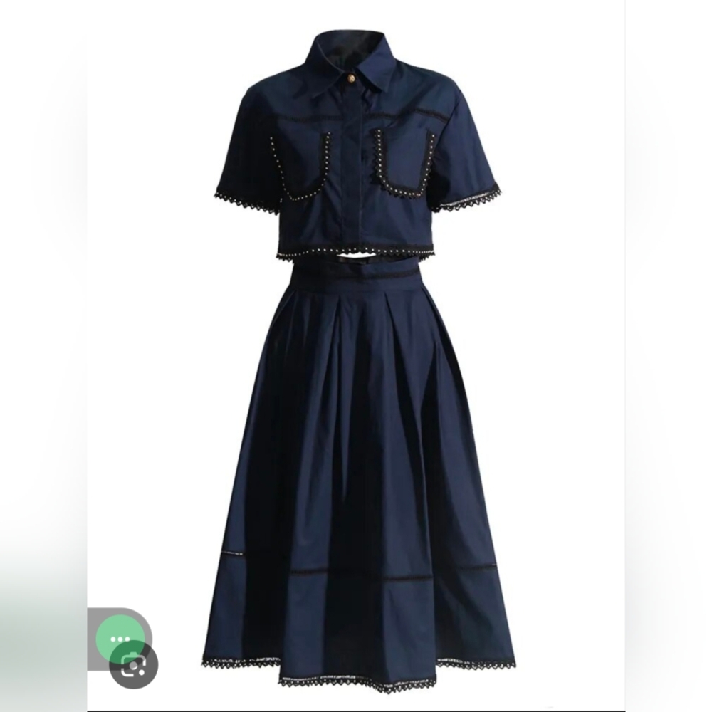 Solid Summer Navy Blue Women's *SKIRT ONLY*
